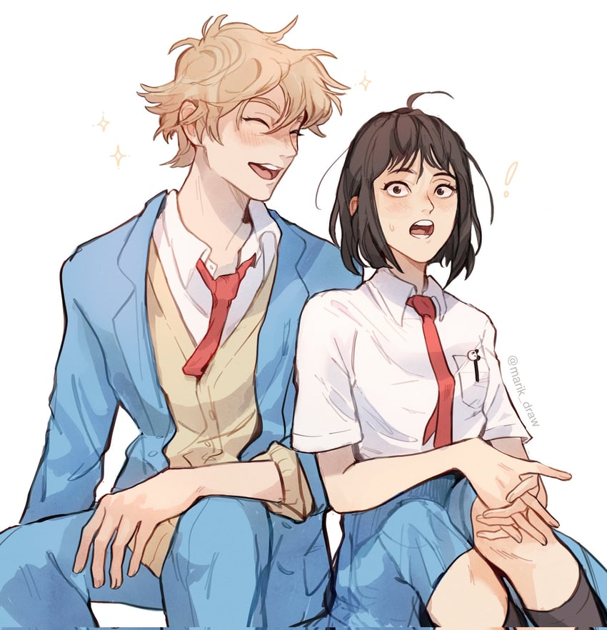 iwakura mitsumi and shima sousuke (skip to loafer) drawn by marik_draw