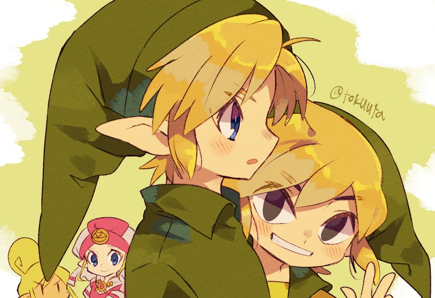 link, princess zelda, toon link, young link, tetra, and 1 more (the legend of zelda and 2 more) drawn by tokuura