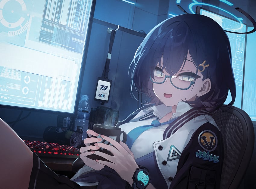 chihiro (blue archive and 1 more) drawn by mo_ne