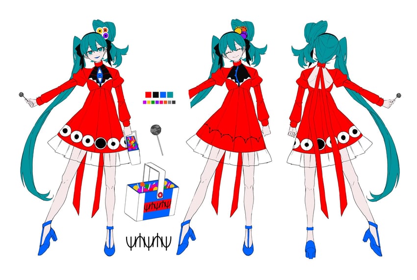 hatsune miku (vocaloid and 1 more) drawn by eiku