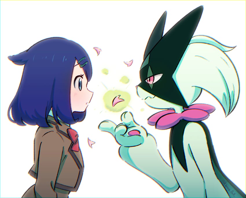 liko and meowscarada (pokemon and 1 more) drawn by kanno_0v0