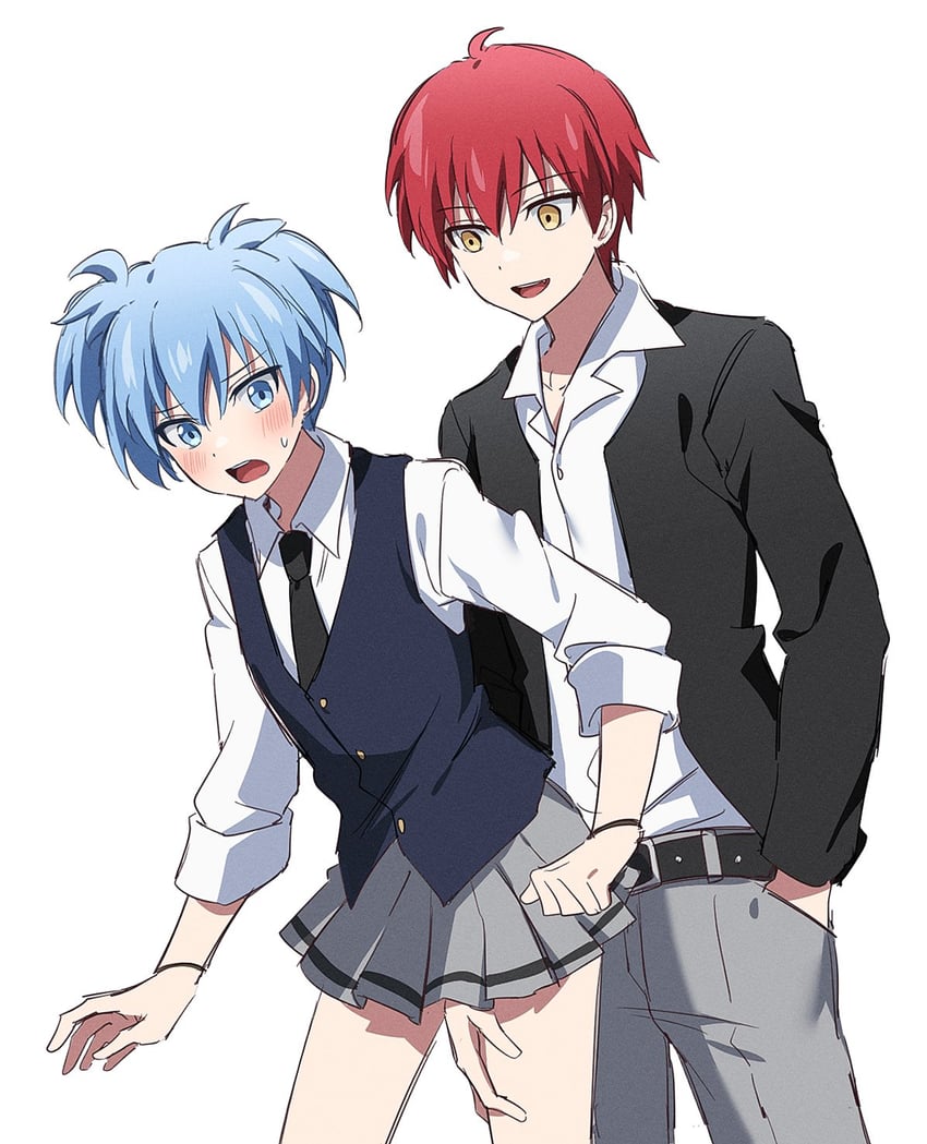 shiota nagisa and akabane karma (ansatsu kyoushitsu) drawn by yur11