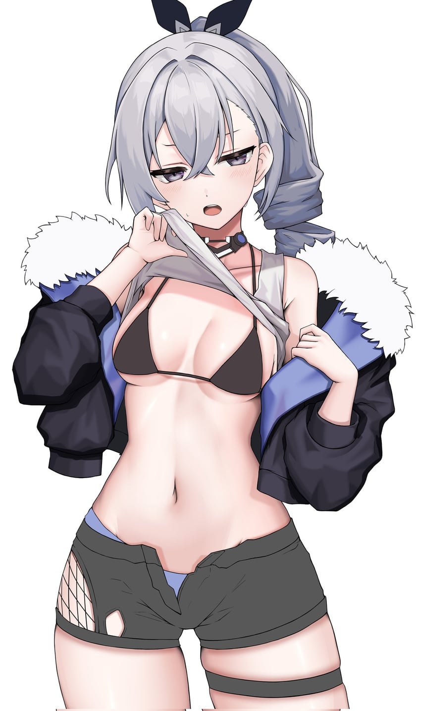 silver wolf (honkai and 1 more) drawn by kushinaka