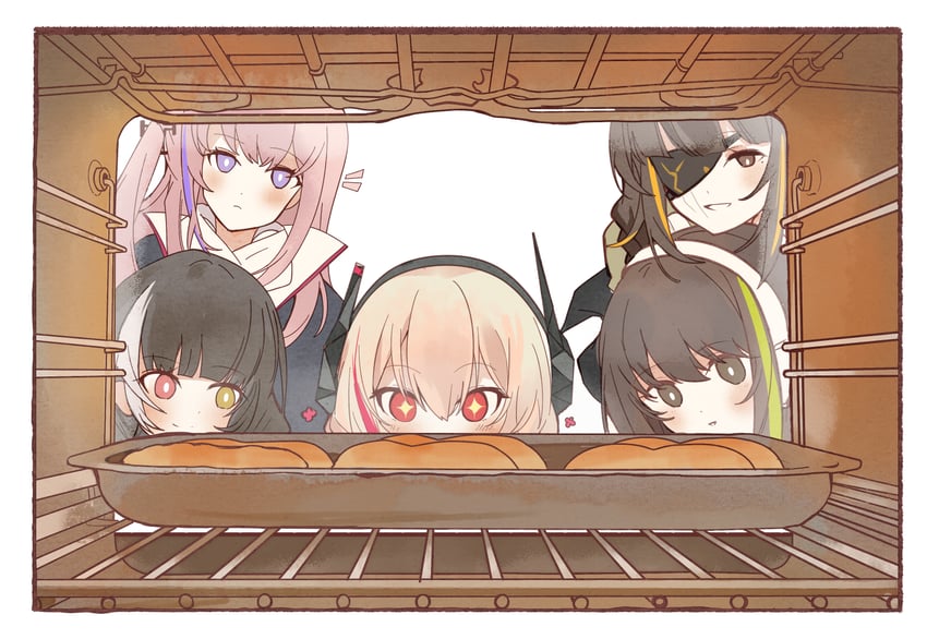 m16a1, m4a1, m4 sopmod ii, st ar-15, and ro635 (girls' frontline) drawn by heituitui