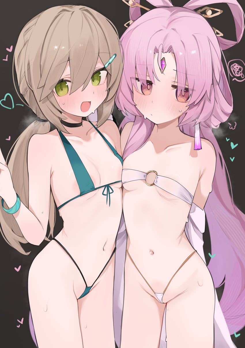 fu xuan and qingque (honkai and 1 more) drawn by mikozin