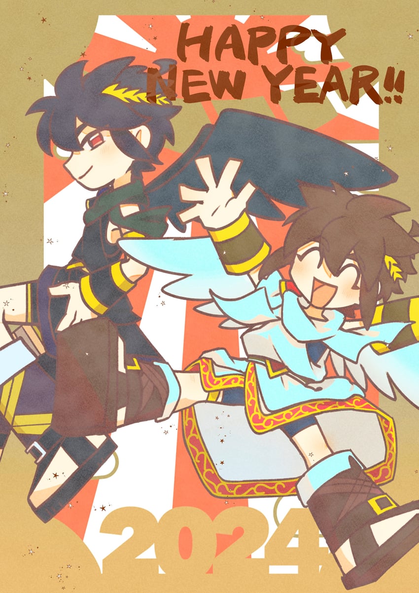 pit and dark pit (kid icarus and 1 more) drawn by ko_iwari_ngo