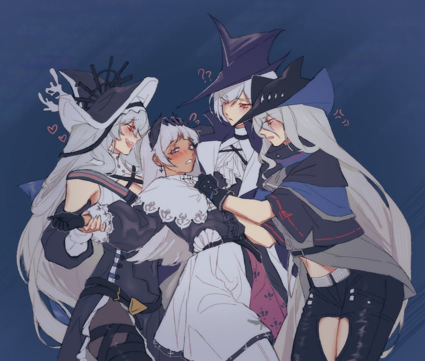 skadi, specter, irene, specter the unchained, and gladiia (arknights) drawn by orz_(kagewaka)