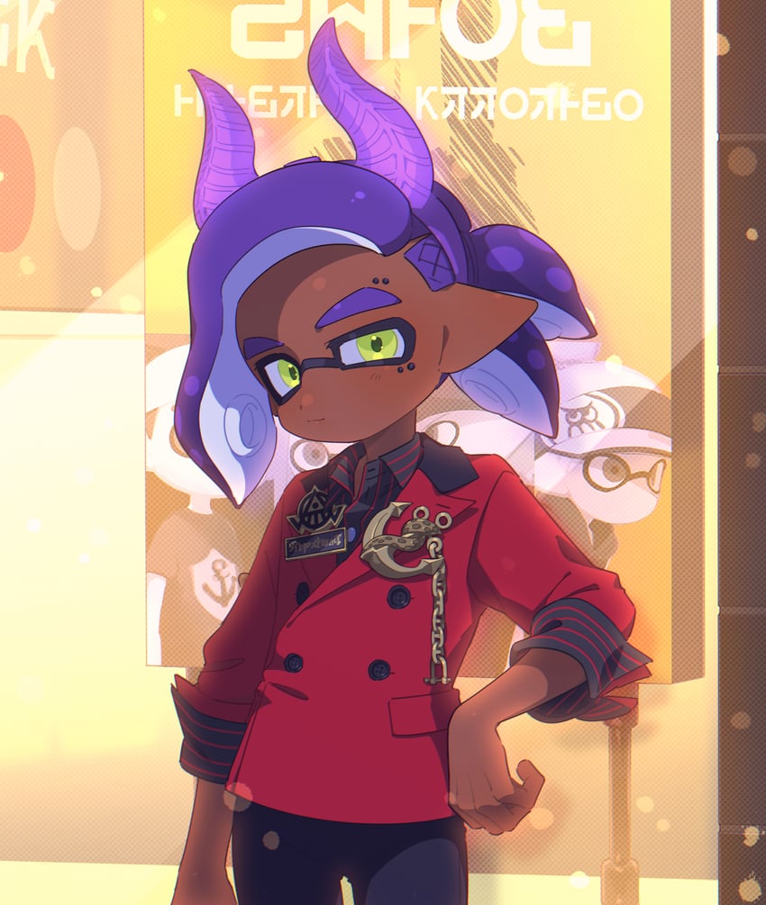inkling player character and inkling boy (splatoon) drawn by surume01417