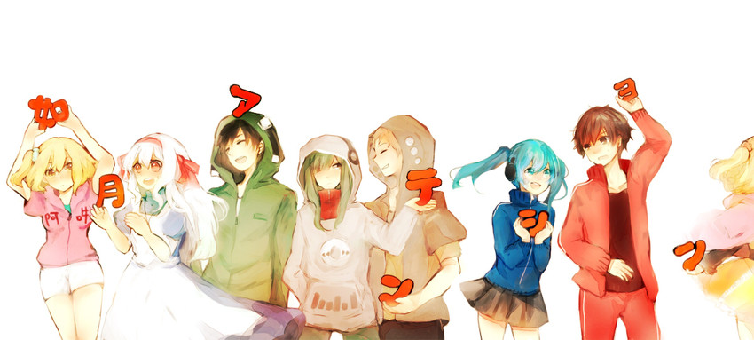 kozakura marry, kisaragi shintarou, kido tsubomi, ene, kano shuuya, and 2 more (vocaloid and 5 more) drawn by pomuta_(tama922)