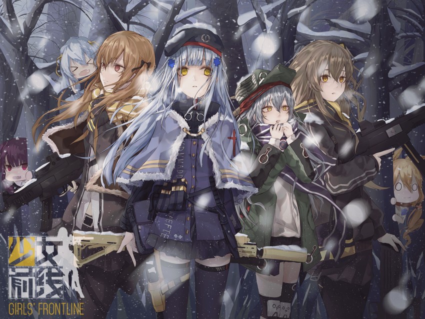 hk416, ump45, wa2000, ump9, g11, and 2 more (girls' frontline) drawn by leviathan_(hikinito0902)