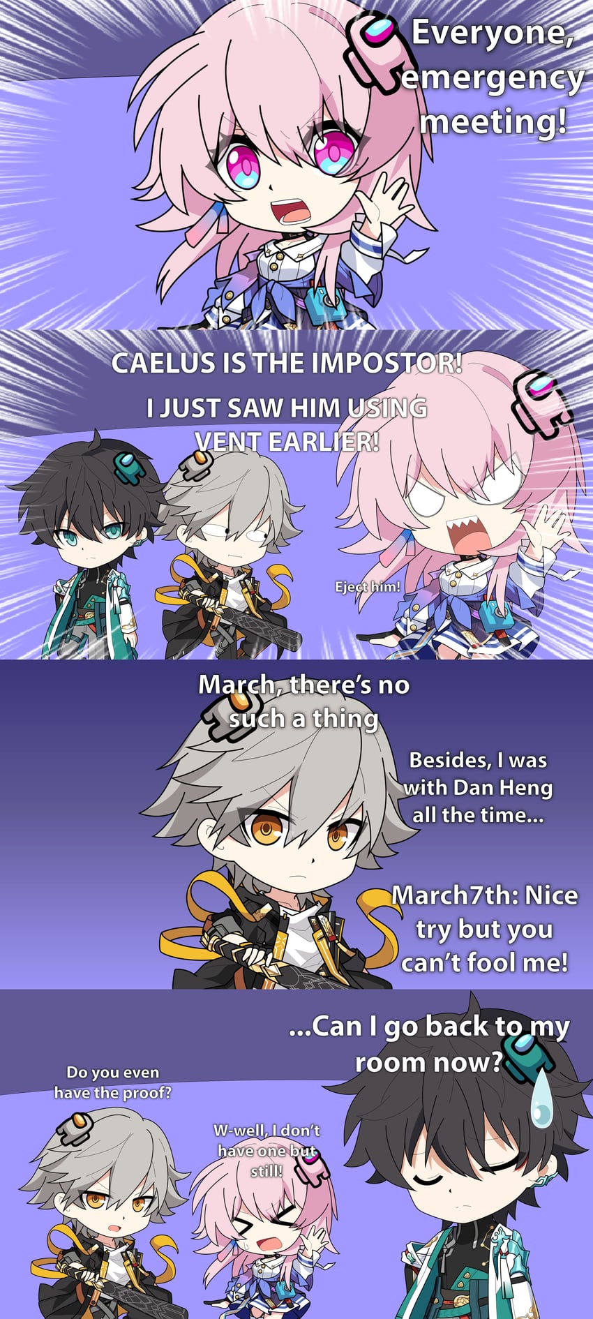 trailblazer, march 7th, caelus, and dan heng (honkai and 2 more) drawn by gatalmanz