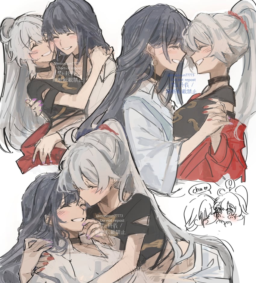 kiana kaslana and raiden mei (honkai and 1 more) drawn by moonsun77773