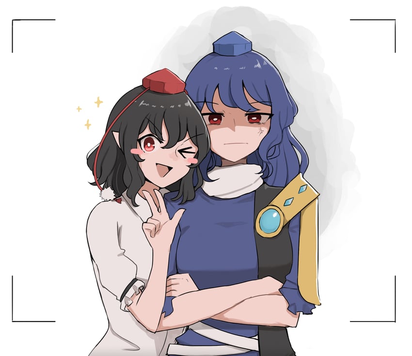 shameimaru aya and iizunamaru megumu (touhou) drawn by mata_(matasoup)
