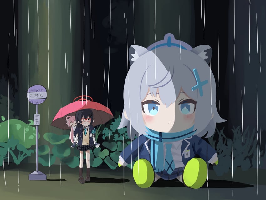 shiroko, hoshino, and ayane (blue archive and 1 more) drawn by mosumosues