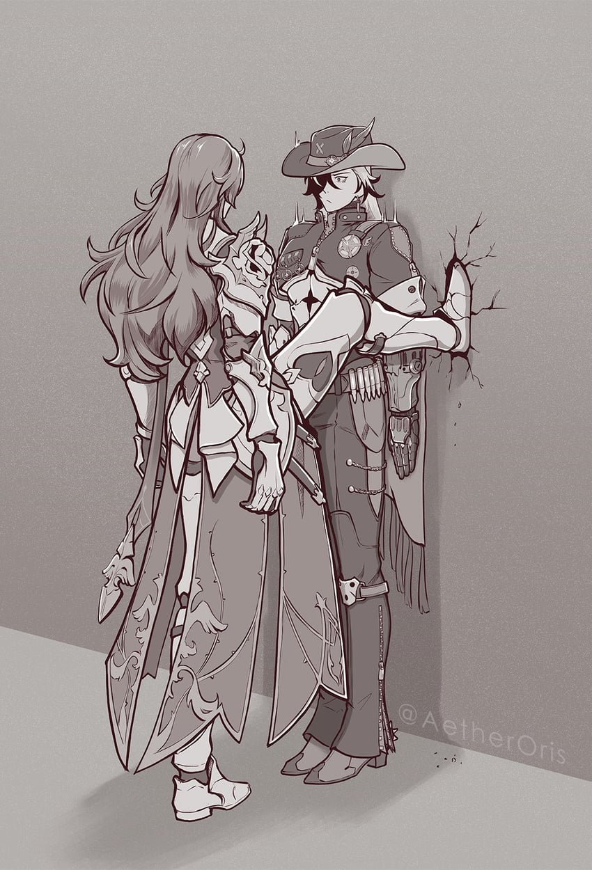 boothill and argenti (honkai and 1 more) drawn by aetheroris