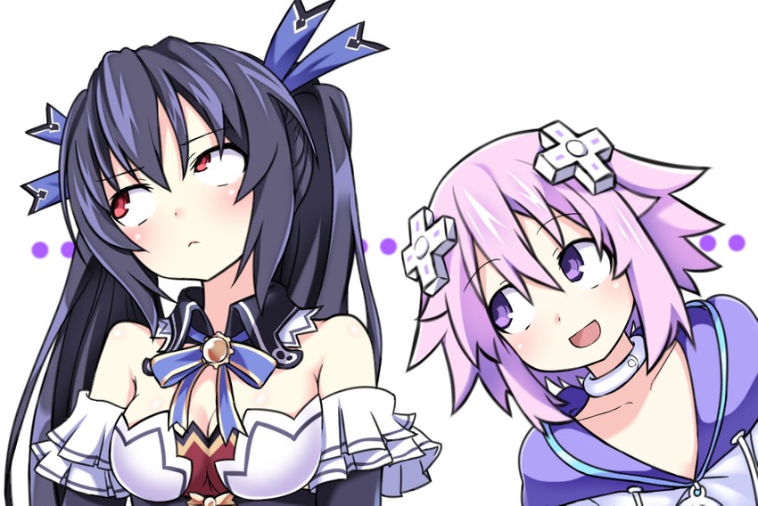 neptune and noire (neptune and 1 more) drawn by kurozero