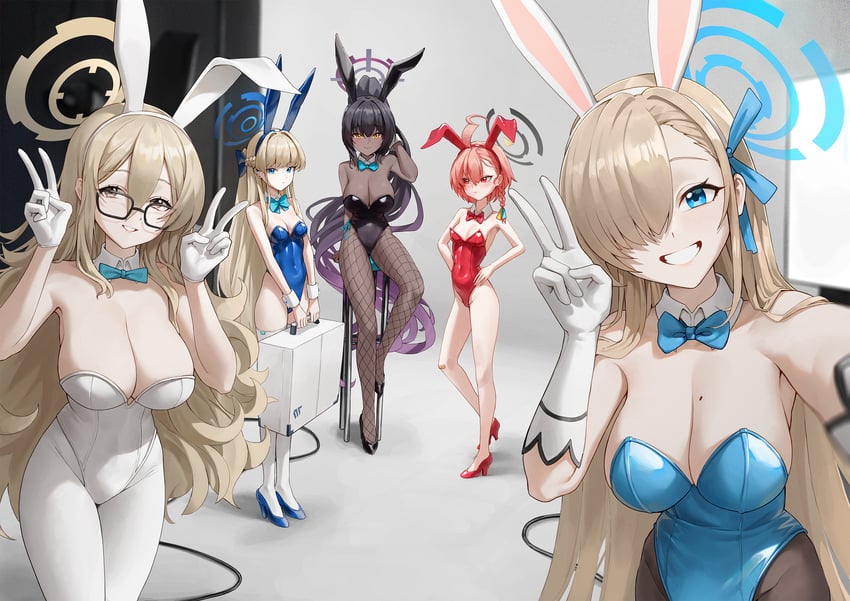 asuna, toki, karin, neru, and akane (blue archive) drawn by matmaj