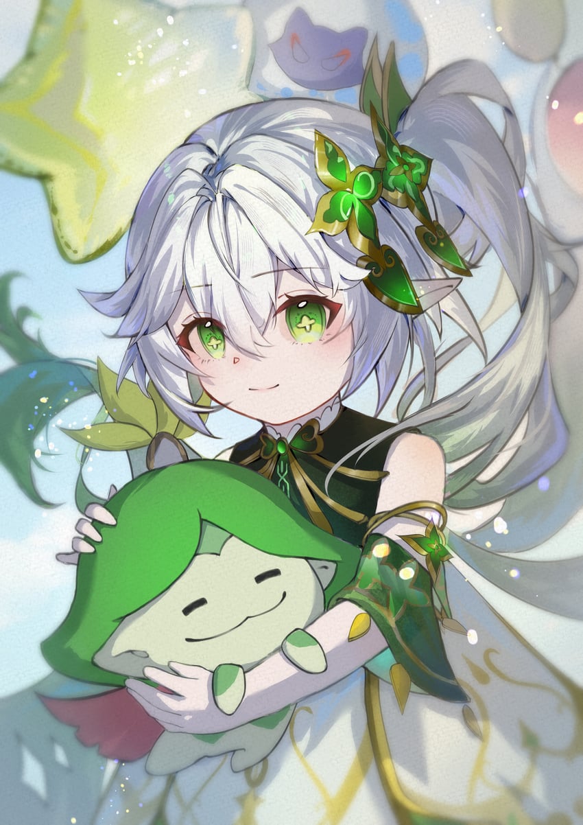 nahida and aranara (genshin impact) drawn by no_ying_sakura