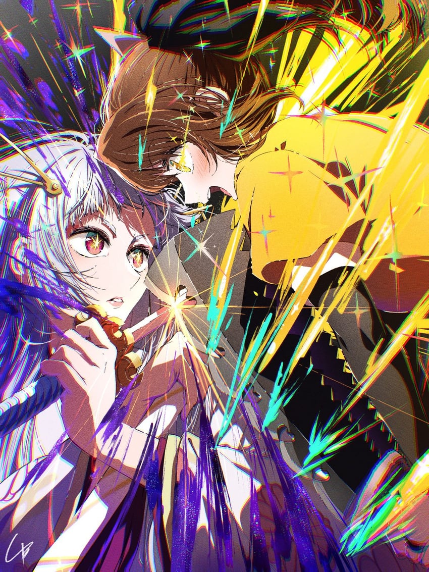 arima kana, kurokawa akane, tsurugi, and sayahime (oshi no ko and 1 more) drawn by 4b-enpitsu