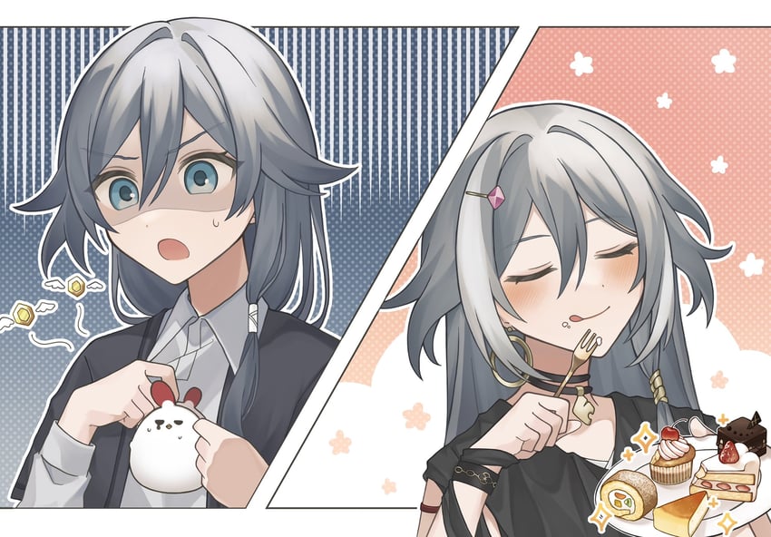 fu hua, herrscher of sentience, and jingwei (honkai and 1 more) drawn by kubikori