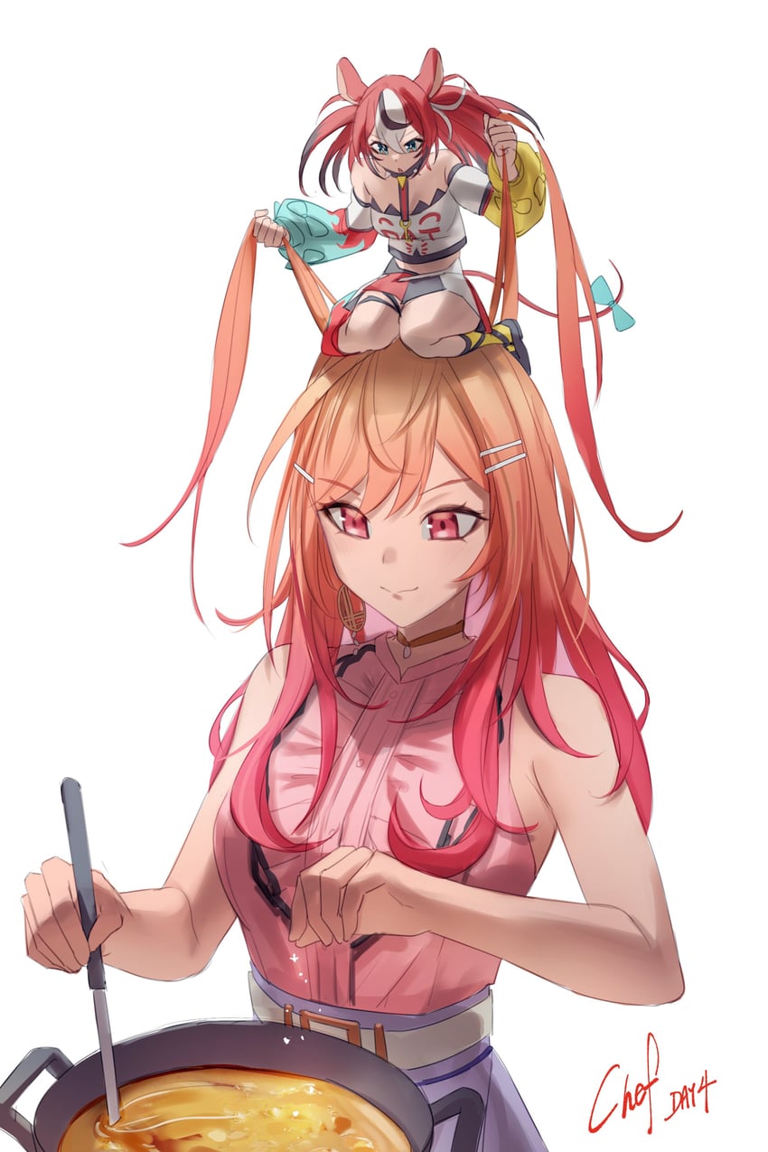 hakos baelz and ichijou ririka (hololive and 3 more) drawn by aragiken