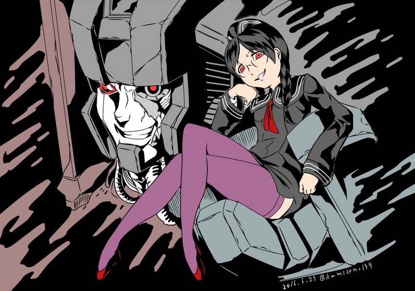 starscream and hitotonari atari (transformers and 1 more) drawn by kamizono_(spookyhouse)