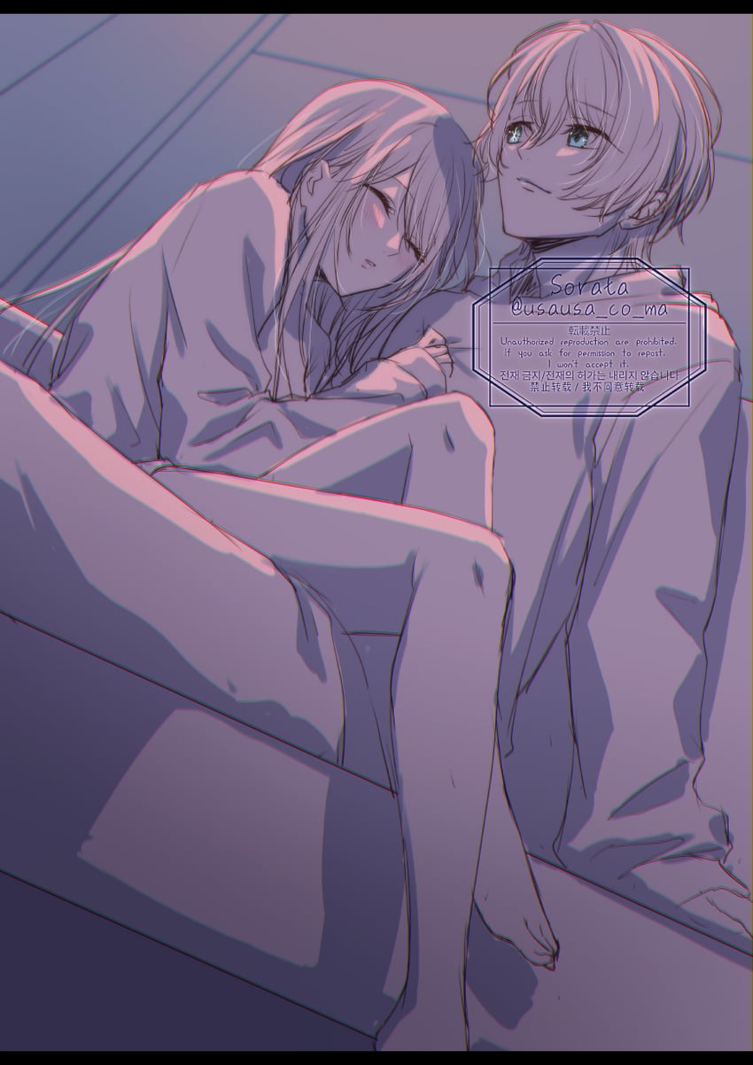 hoshino ruby and hoshino aquamarine (oshi no ko) drawn by sorata_(usausa)