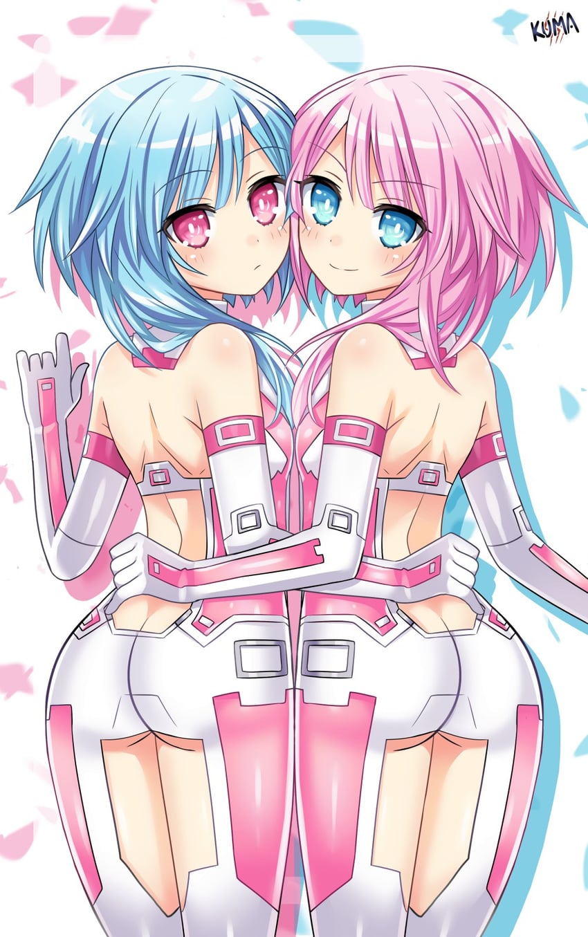 white sister ram and white sister rom (neptune) drawn by lewdkuma