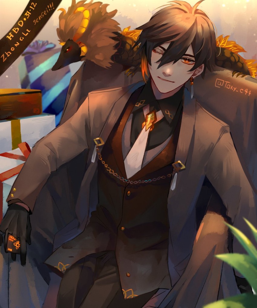 zhongli and rex lapis (genshin impact) drawn by tory_c44
