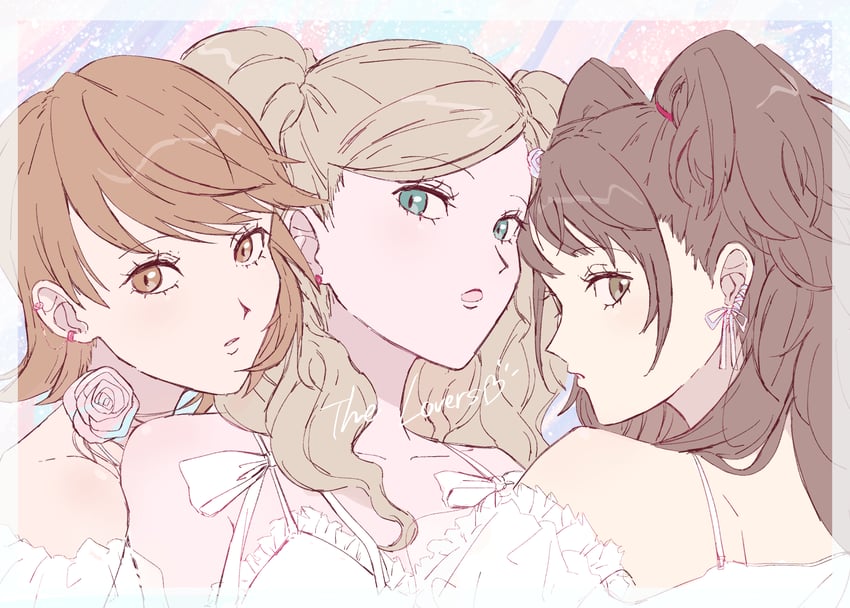kujikawa rise, takamaki anne, and takeba yukari (persona and 3 more) drawn by usa_(kawaii_152cm)