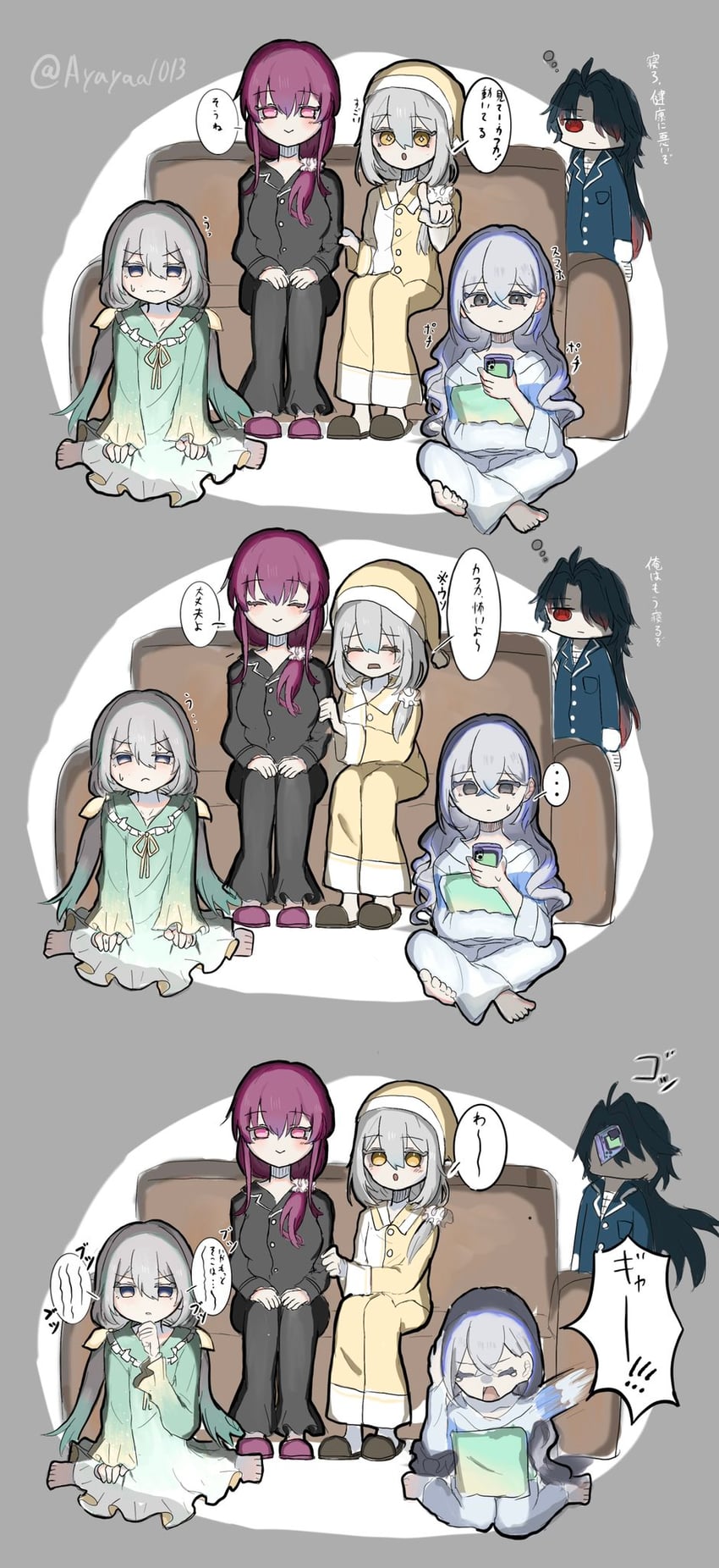 trailblazer, firefly, stelle, kafka, silver wolf, and 1 more (honkai and 1 more) drawn by ameyama_aya