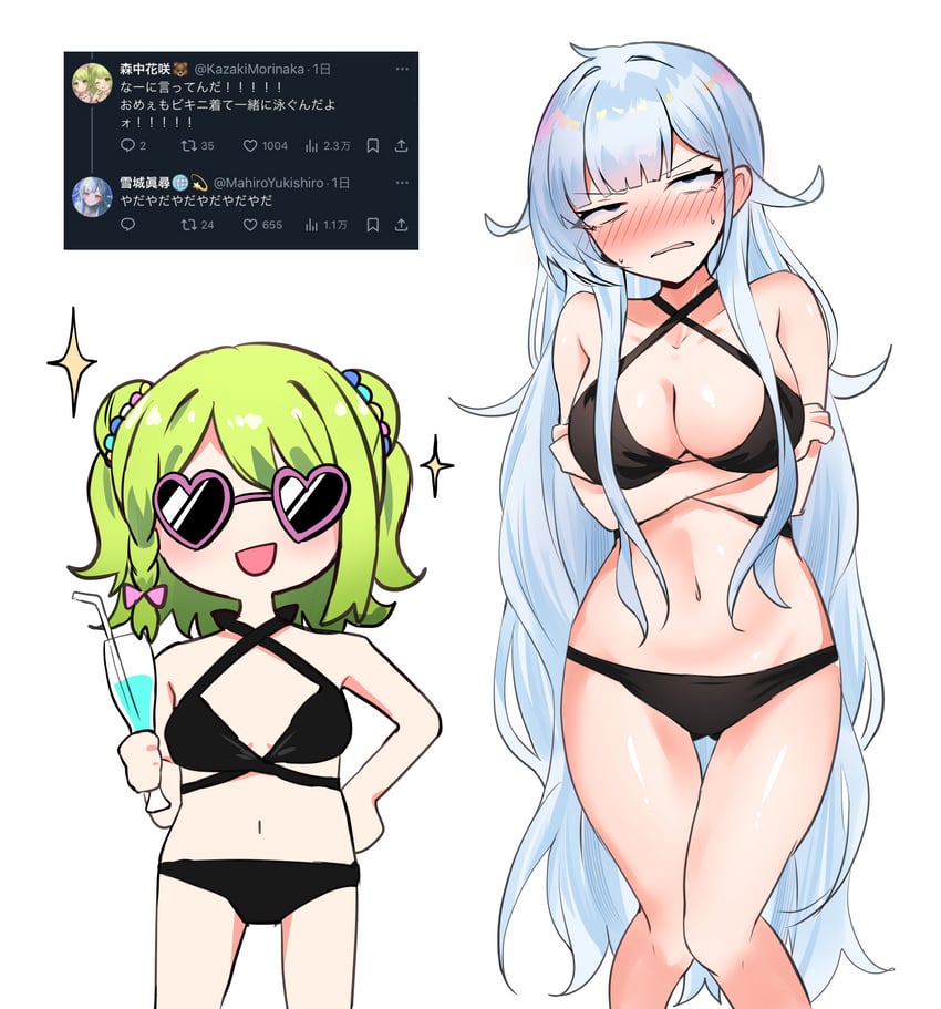 morinaka kazaki and yukishiro mahiro (nijisanji and 1 more) drawn by yuki_maccha_(yukimattya10)