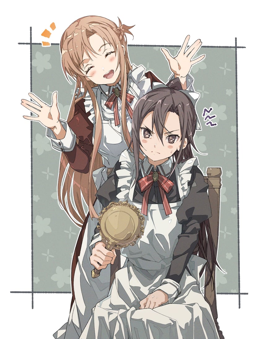 asuna and kirito (sword art online) drawn by yoru_kiri