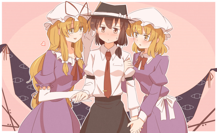 yakumo yukari, usami renko, and maribel hearn (touhou) drawn by unagi_sango