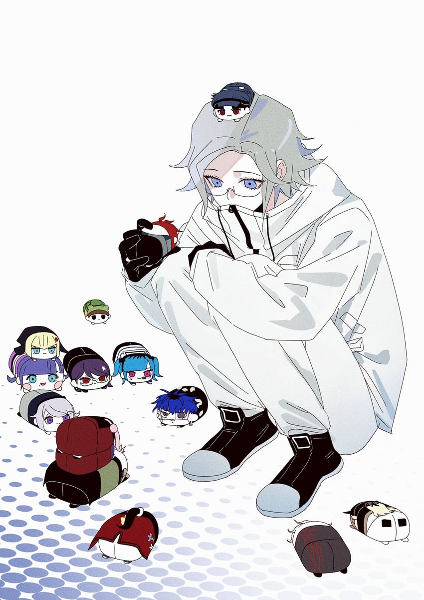 aotsuki eito, sumino takumi, omokage yugamu, tsukumo kako, tsukumo ima, and 10 more (the hundred line -last defense academy-) drawn by kurenaikiyumi