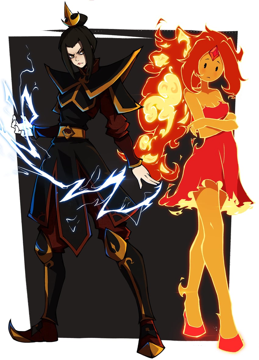 azula and flame princess (avatar legends and 2 more) drawn by kekel