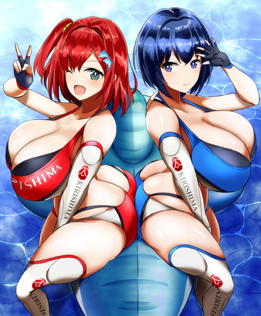 sakimiya iruka and tojou michiru (dolphin wave) drawn by rizza