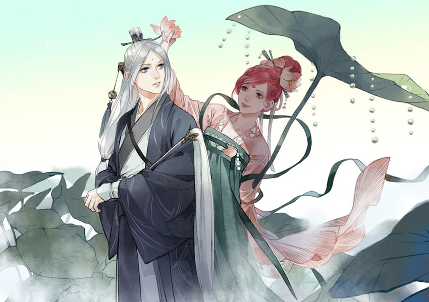 zhang lingyu and xia he (yiren zhixia) drawn by cyotsy