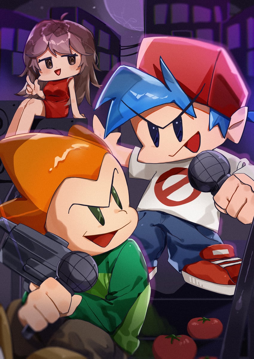 girlfriend, boyfriend, and pico (friday night funkin' and 1 more) drawn by potaa