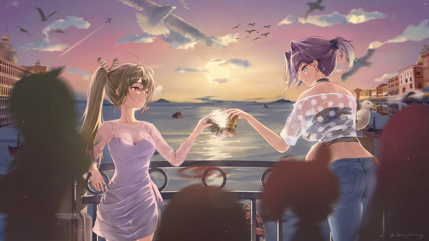 ouro kronii and nanashi mumei (hololive and 1 more) drawn by chia-yu_huang