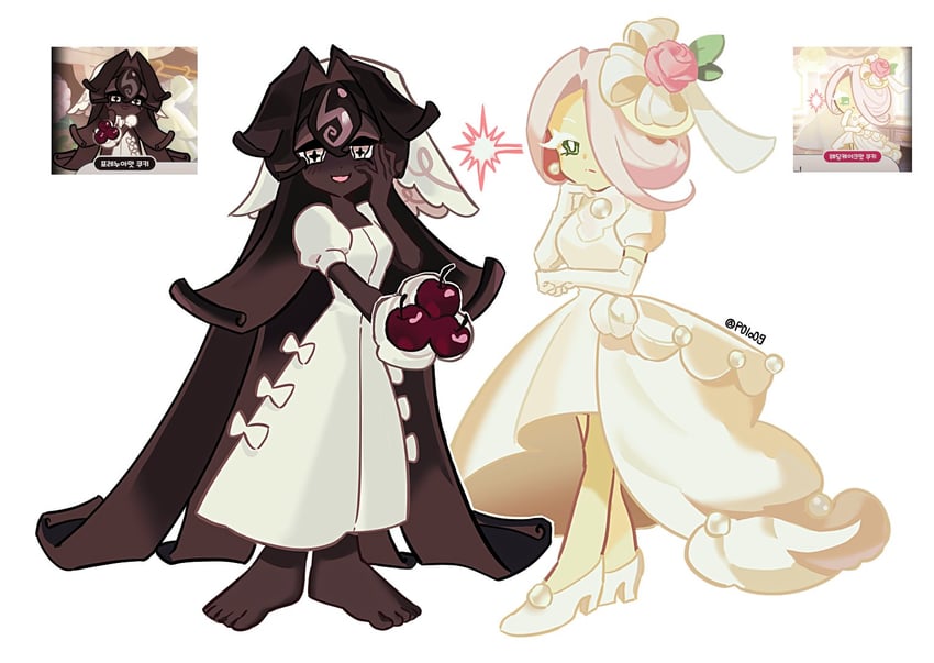 black forest cookie and wedding cake cookie (cookie run and 1 more) drawn by michelin_(p0lo09)