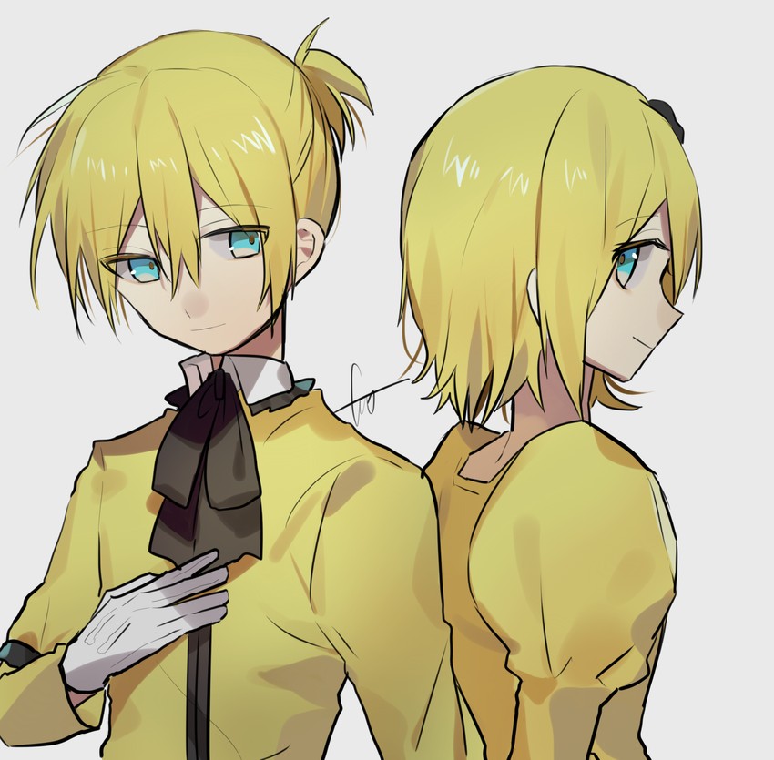 kagamine rin, kagamine len, riliane lucifen d'autriche, and allen avadonia (vocaloid and 3 more) drawn by huyuharu0214