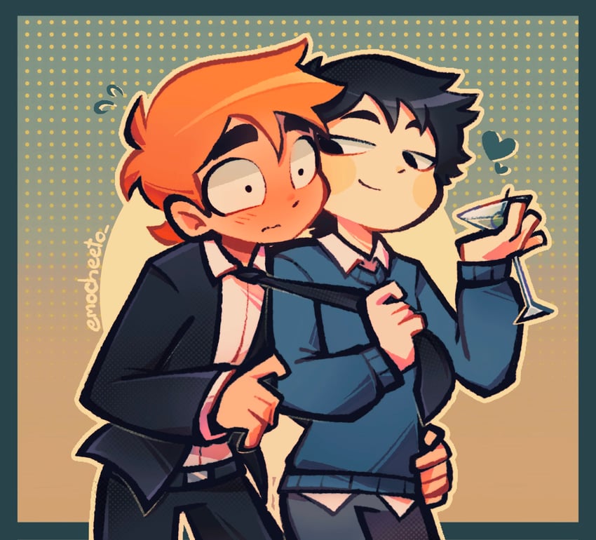 scott pilgrim and wallace wells (scott pilgrim and 1 more) drawn by emocheeto