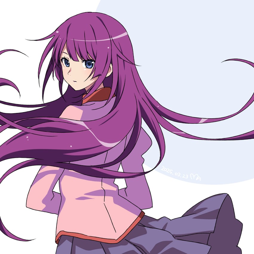 senjougahara hitagi (monogatari and 1 more) drawn by manimani_(mani_ma)