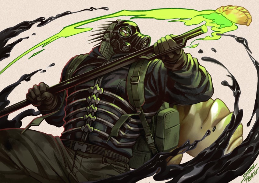 caiman and sludge (dorohedoro) drawn by steel_peach