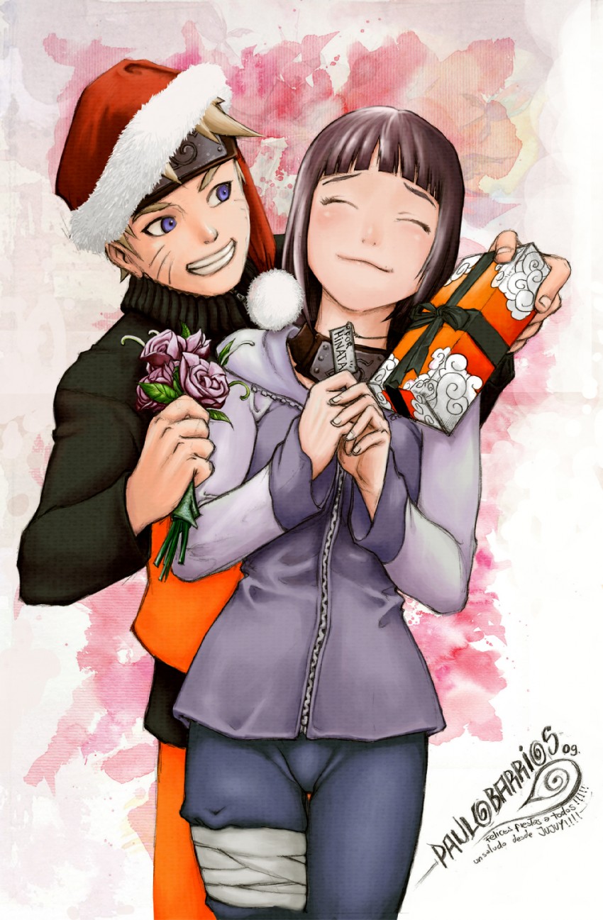 uzumaki naruto and hyuuga hinata (naruto) drawn by paulo_barrios