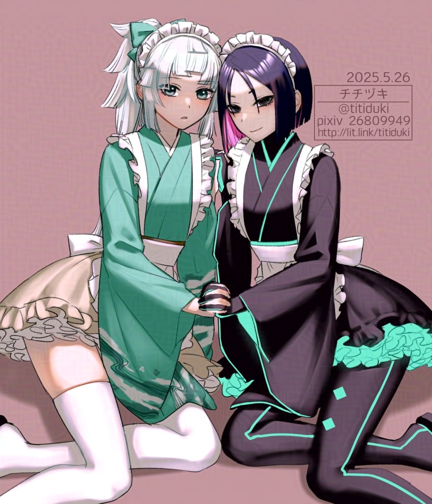 yui shousetsu and ushi gozen (fate and 2 more) drawn by titiduki_(manman-ya)