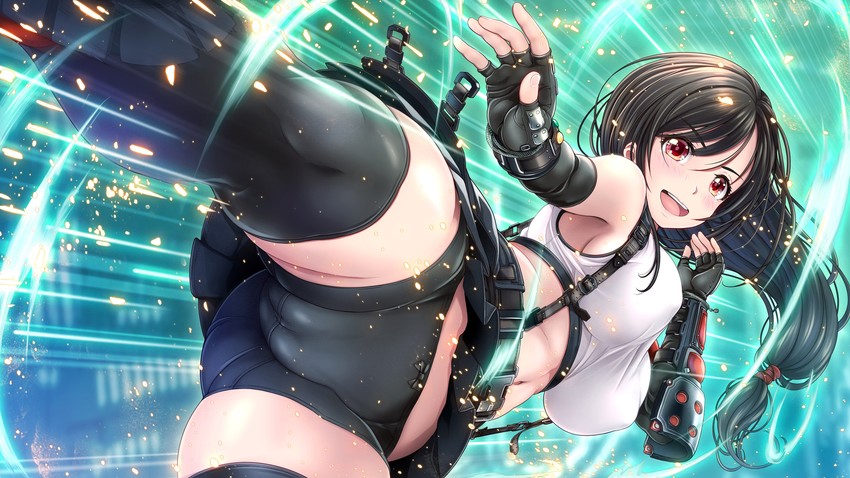 tifa lockhart (final fantasy and 2 more) drawn by v-mag
