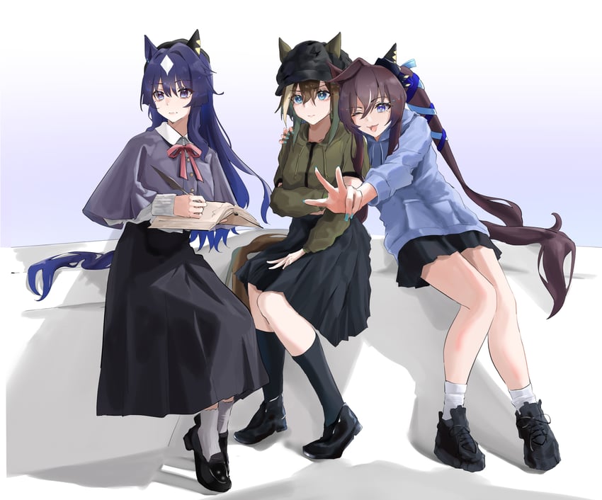 cheval grand, verxina, and vivlos (umamusume) drawn by tor1goe