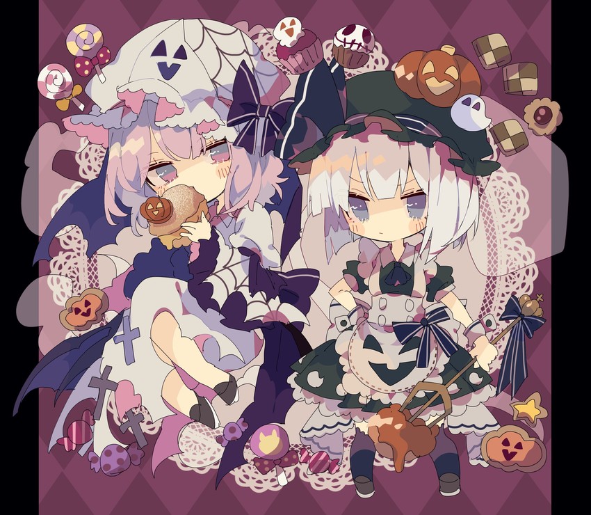 konpaku youmu and saigyouji yuyuko (touhou) drawn by nikorashi-ka